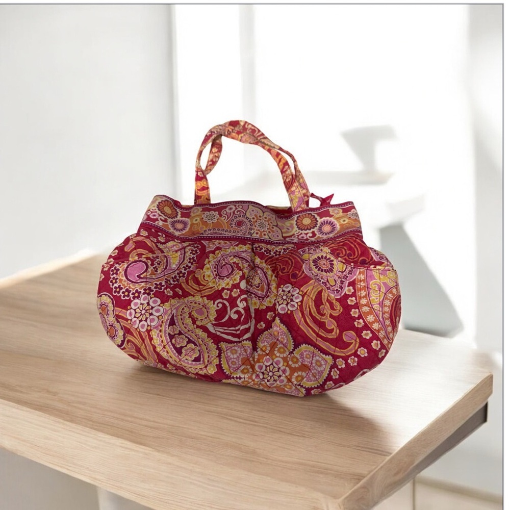 Vera Bradley Raspberry Fizz Pleated Tote Bag